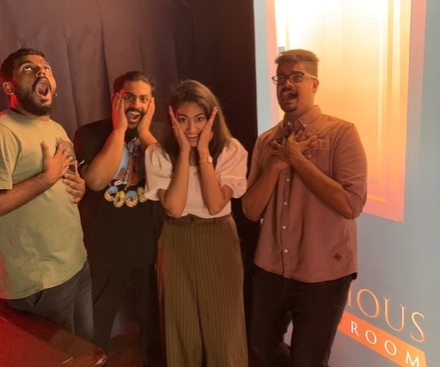 Horror escape room photo moment